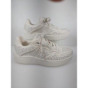 Skechers Los Angeles Upbeats Shiny Stepper Sneaker White 155602 WSL Women's 8